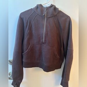 Lululemon Chocolate Brown Scuba Cropped Hoodie